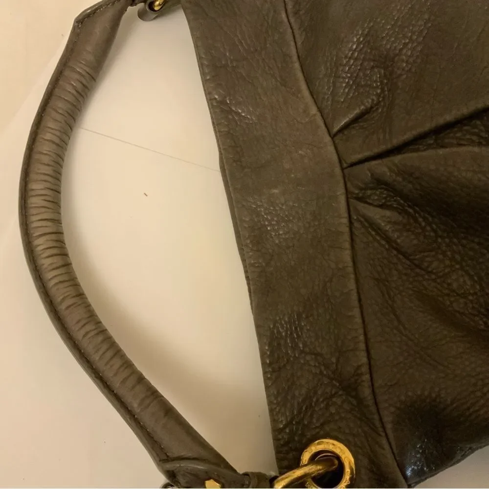 Marc by Marc Jacobs Classic Q Hillier Hobo Handbag, Grey-Taupe Leather,